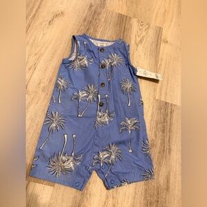 Carter's Blue Tropical Print Kids Romper